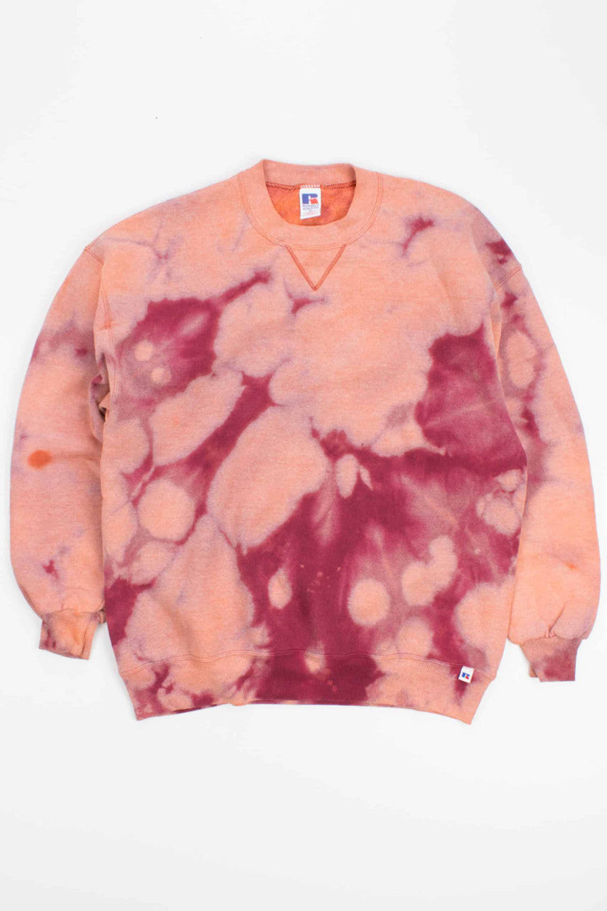 Large Drops Maroon Bleached Vintage Sweatshirt