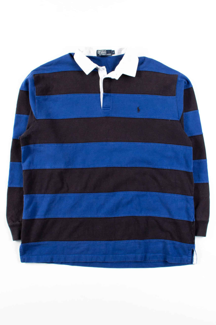 Blue Striped Polo Sweatshirt