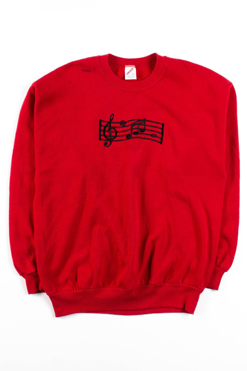 Red Musical Notes Sweatshirt