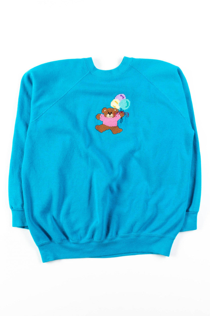 Embroidered Balloon Bear Sweatshirt