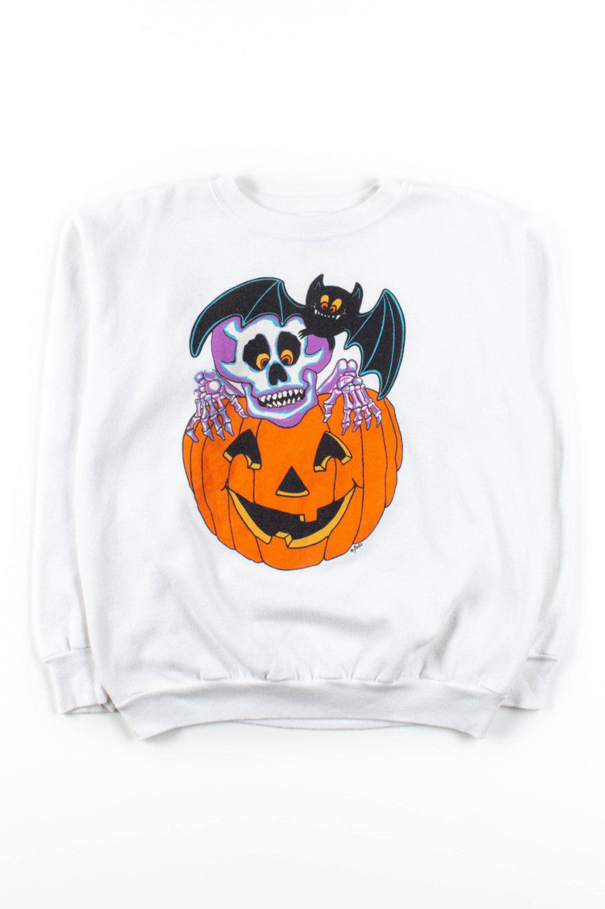 Bat & Skeleton Halloween Sweatshirt