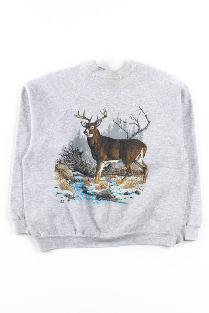 Deer And Stream Vintage Sweatshirt