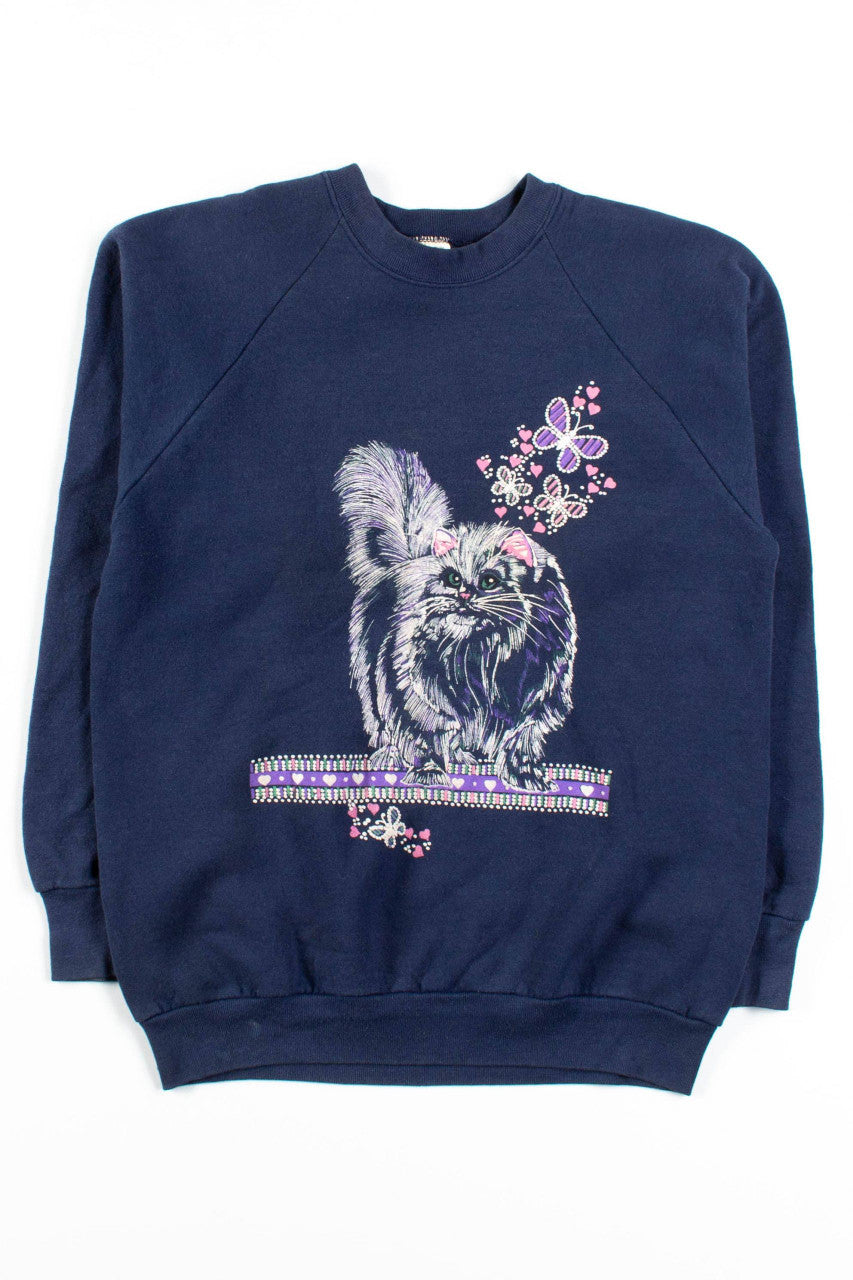 Longhair Cat Hearts Sweatshirt