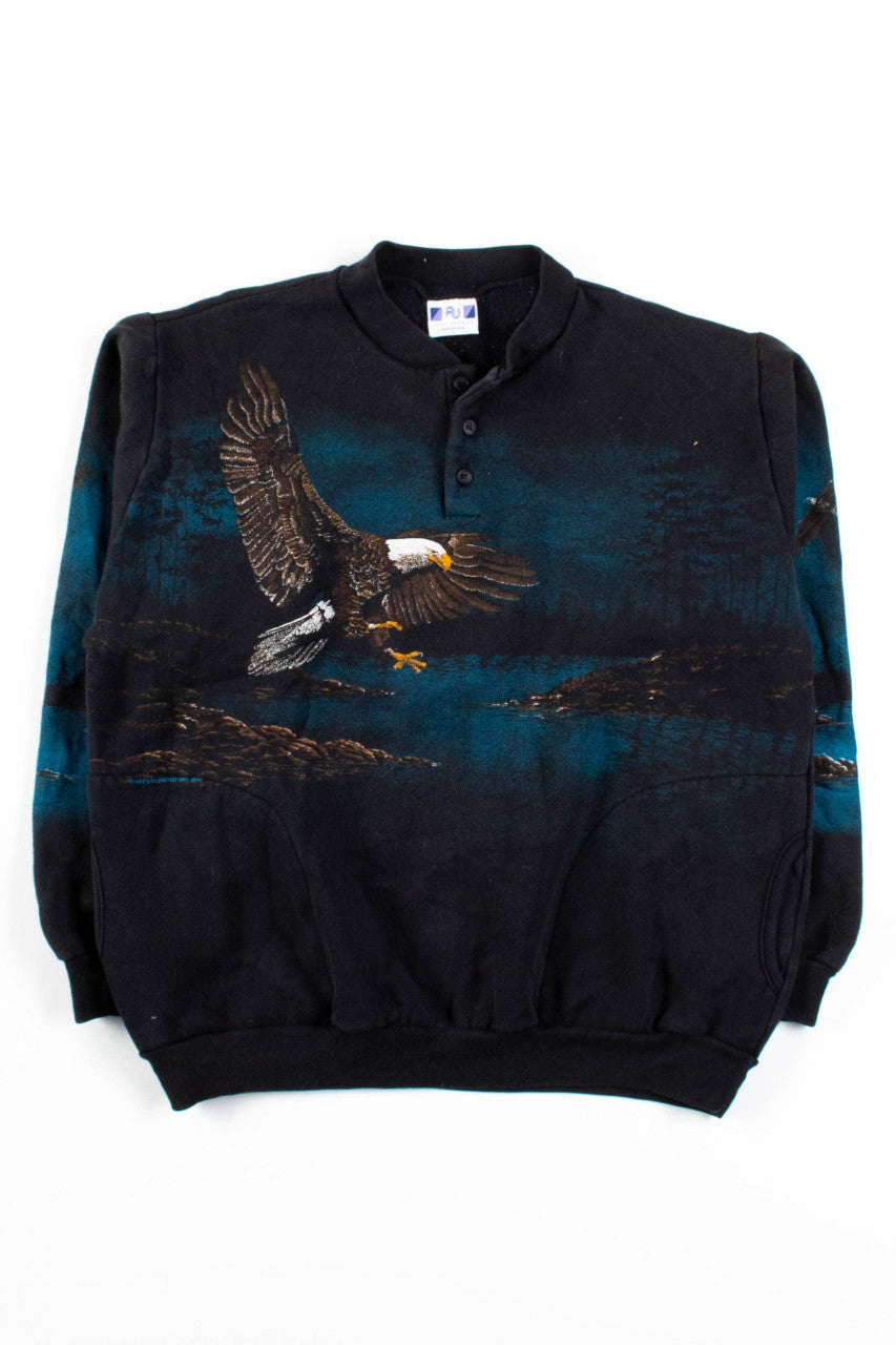 Allover Bald Eagle Graphic Sweatshirt