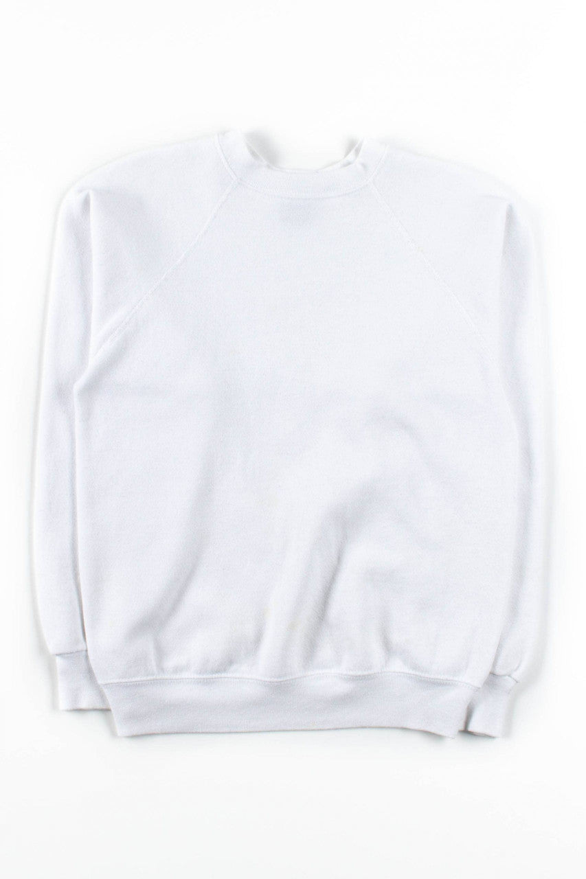 White Vintage Raglan Sleeve Sweatshirt