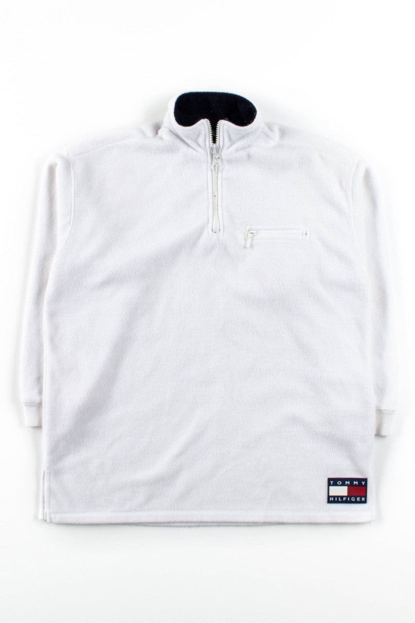 White Tommy Hilfiger Fleece Quarter Zip