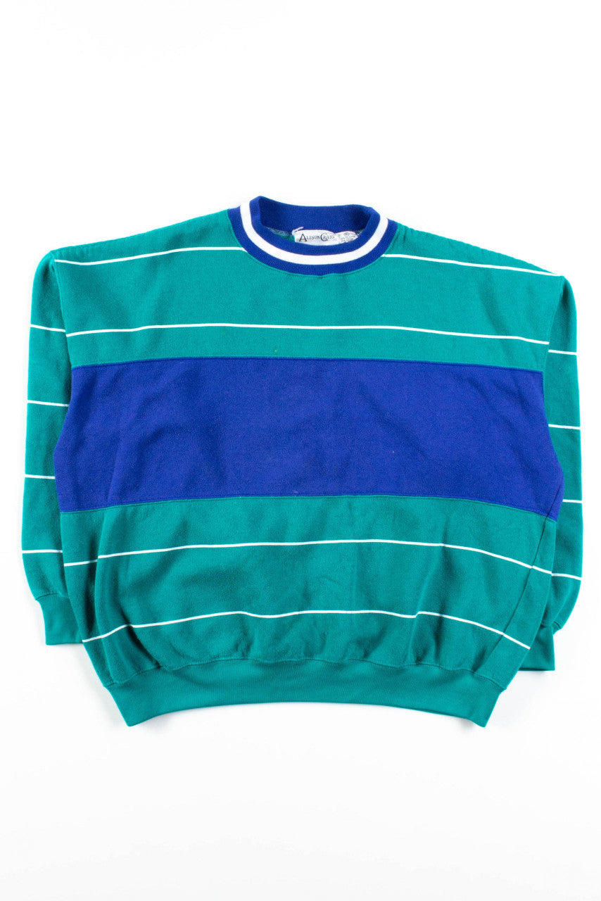 Emerald & Blue Striped Sweatshirt