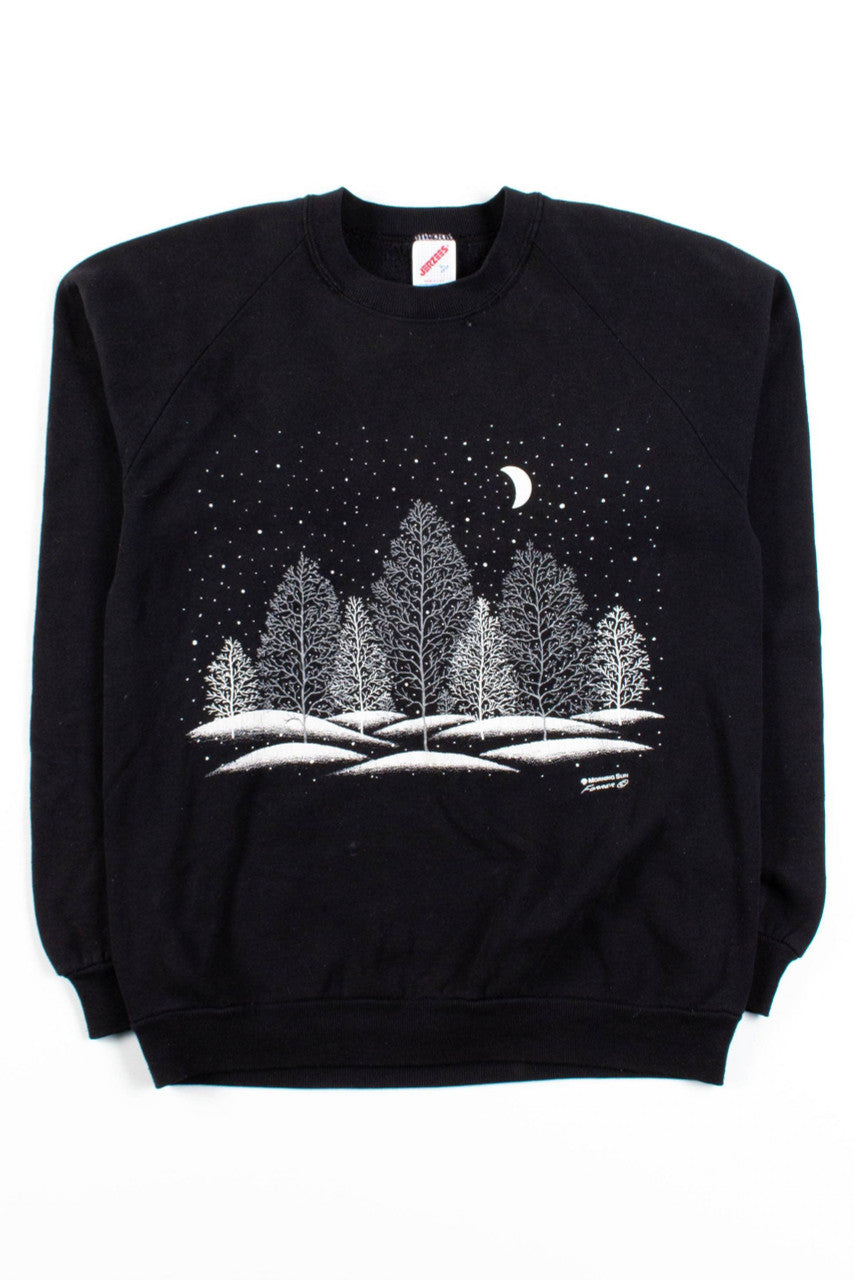 Black Winter Forest Sweatshirt