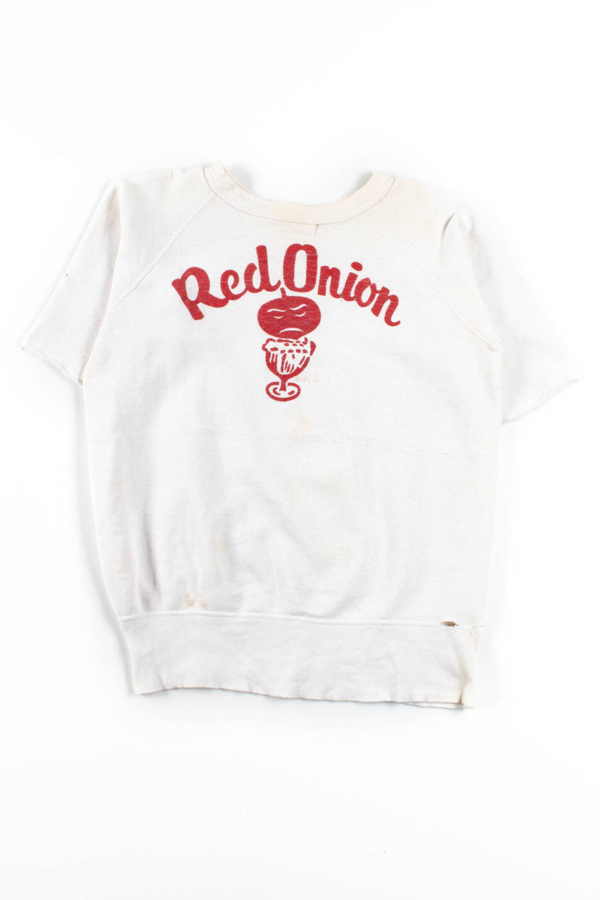 Distressed Red Onion Cutoff Sweatshirt