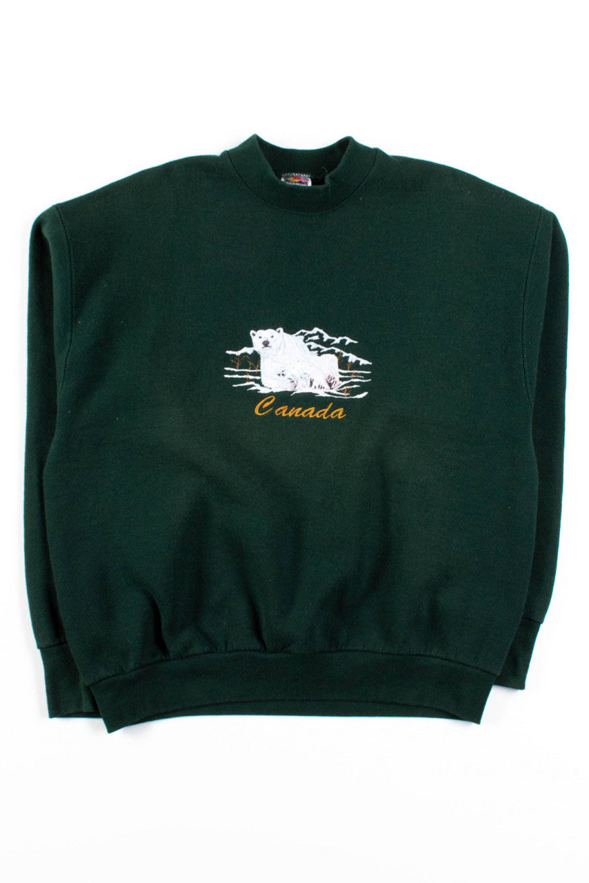 Canada Polar Bear Embroidered Sweatshirt
