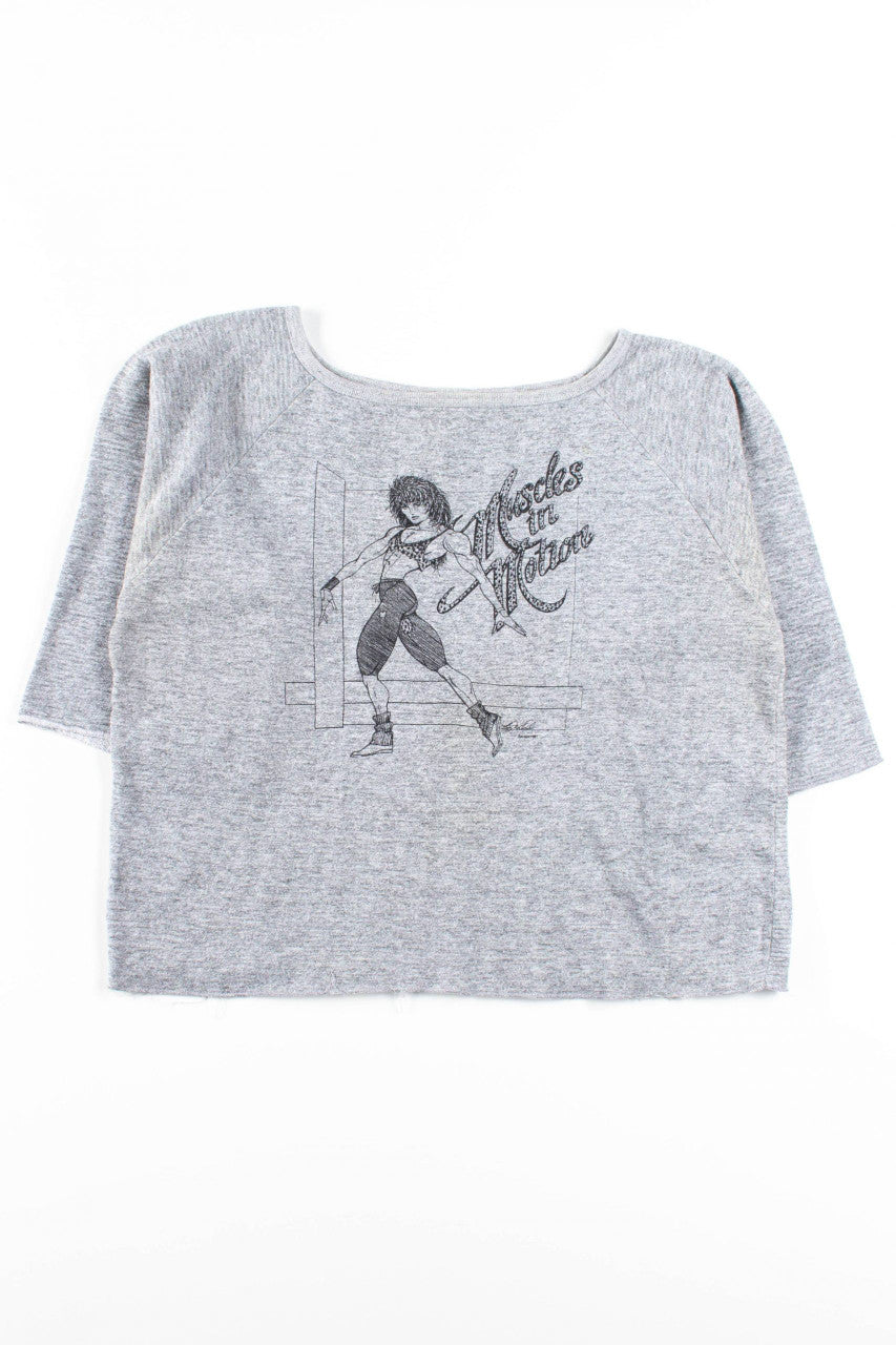 Muscles In Motion Cropped Vintage Sweatshirt