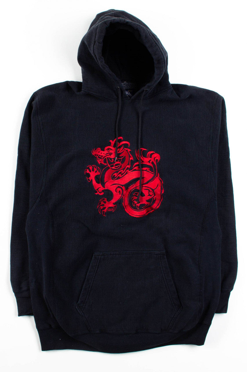 Red Dragon Embroidered Hoodie