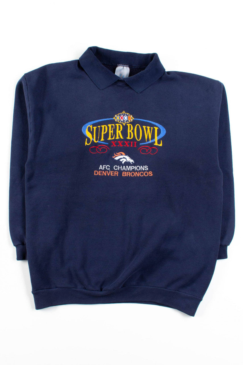 Super Bowl XXXII Denver Broncos Collared Sweatshirt