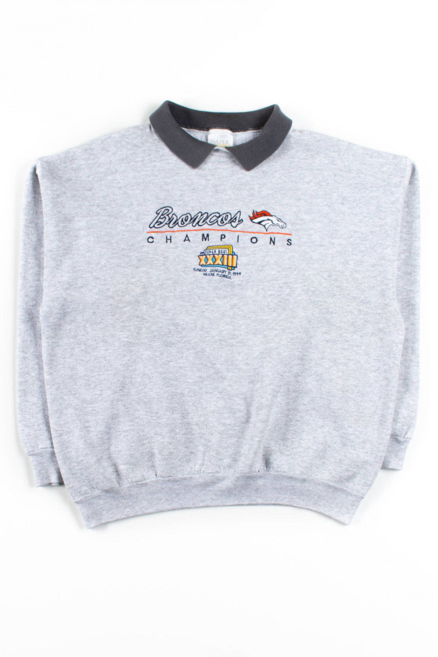Super Bowl XXXIII Denver Broncos Collared Sweatshirt