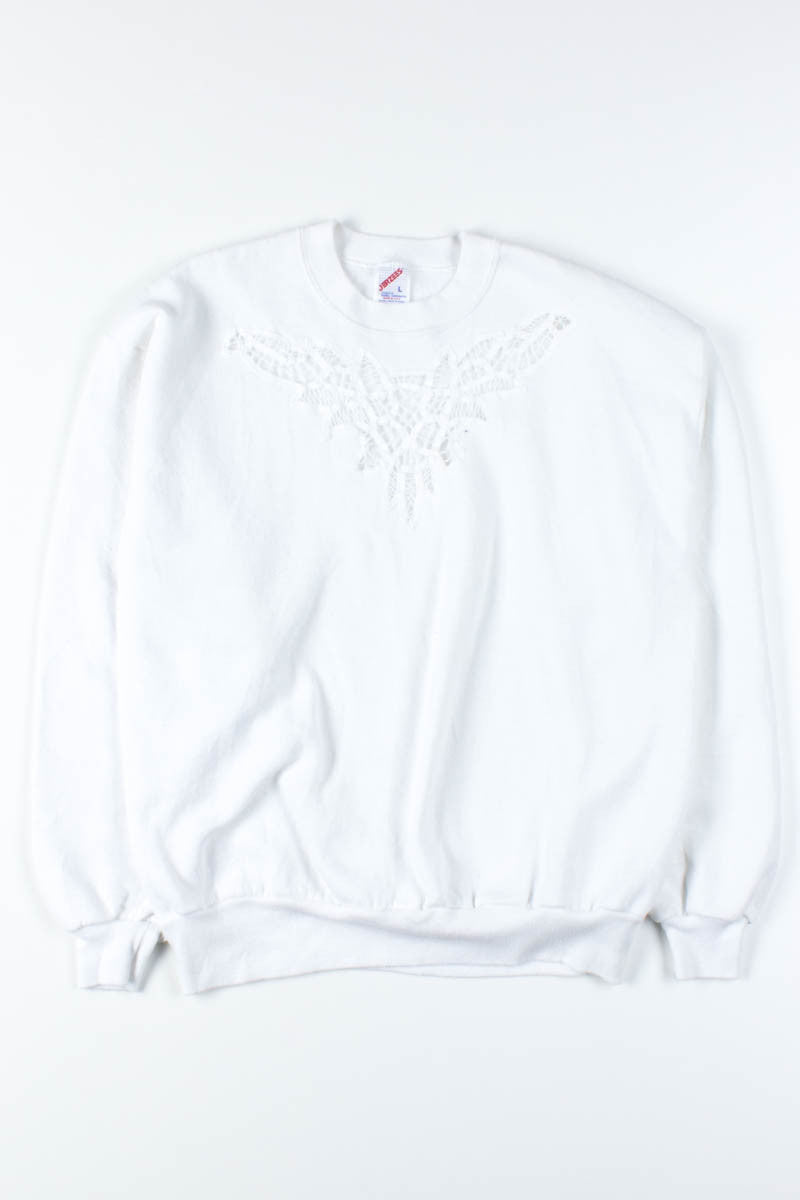 White Lace Sweatshirt