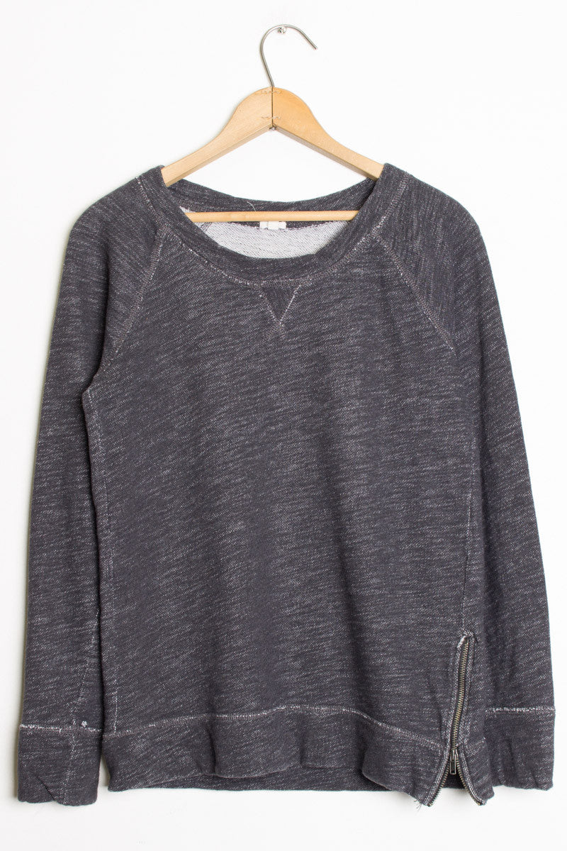 Vintage Charcoal Side Zip Sweatshirt
