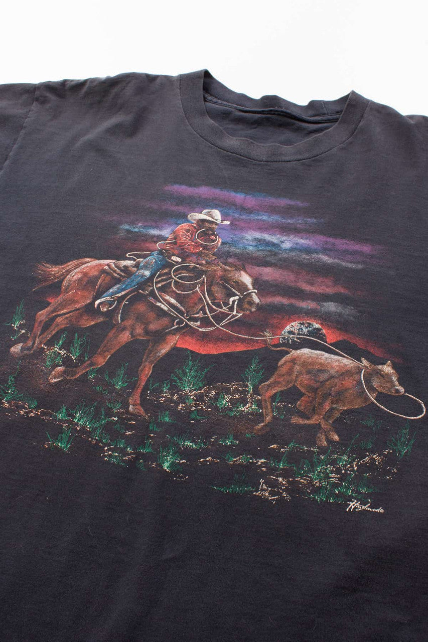 Cowboy Night Rider T-Shirt (Single Stitch)