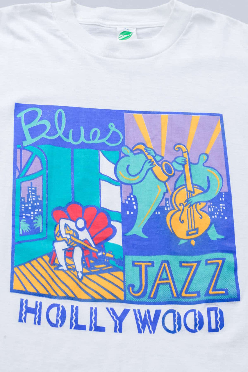 Hollywood Blues & Jazz T-Shirt (Single Stitch)