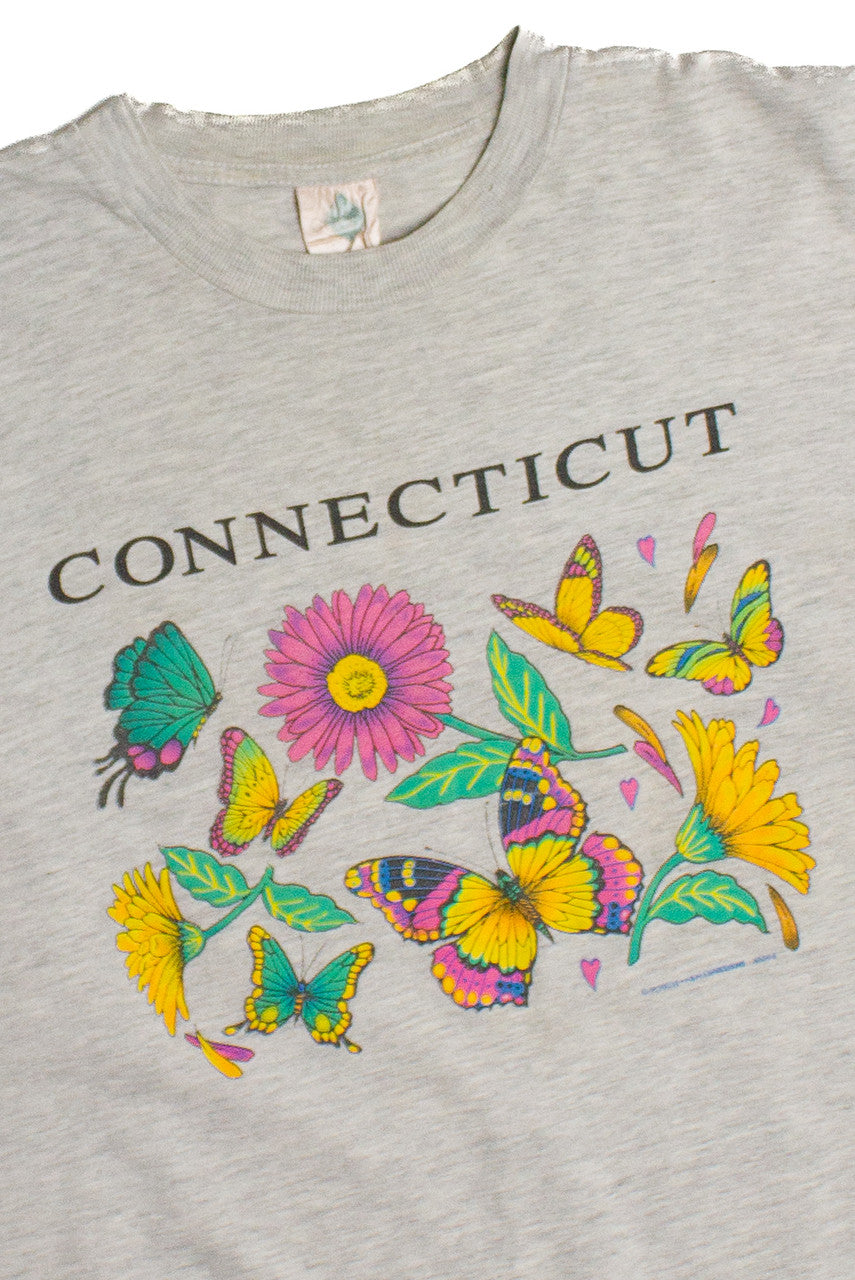 Vintage Connecticut Butterfly T-Shirt (1990s) 8663