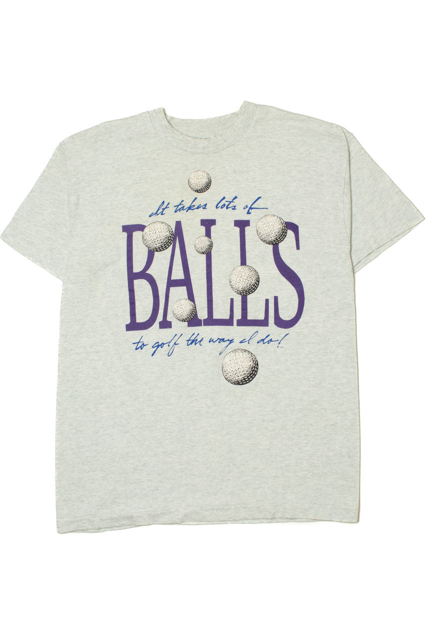 Vintage Golf Balls Phrase Single Stitch T-Shirt