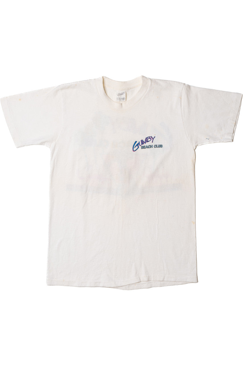 Vintage 1986 "Gumby Beach Club" Boombox Beach Party T-Shirt