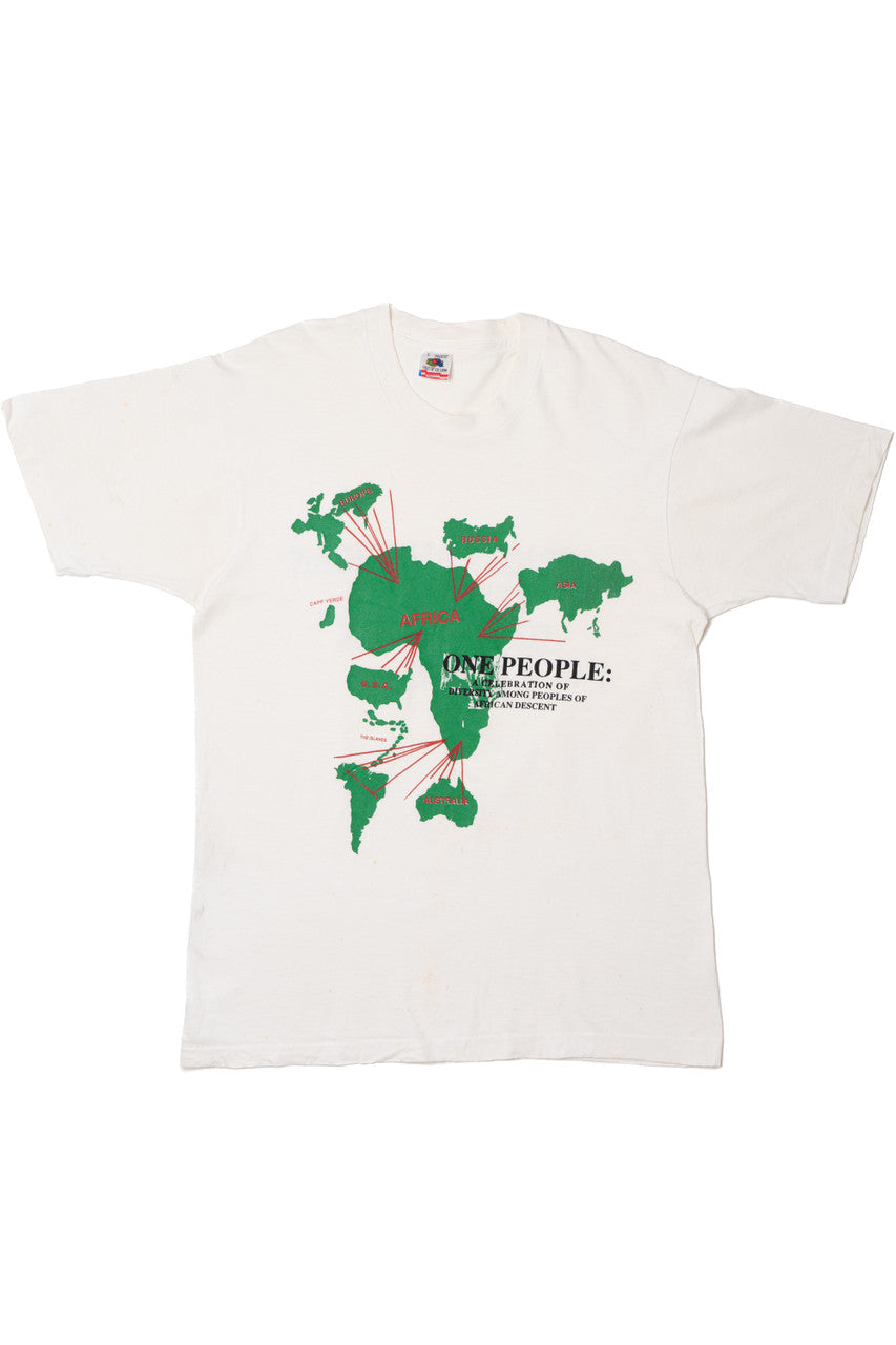 Vintage 1990 Distressed "One People" African American Institute Unity Week T-Shirt