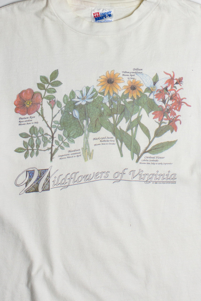 Vintage Wildflowers Of Virginia T-Shirt (1990s) 10106