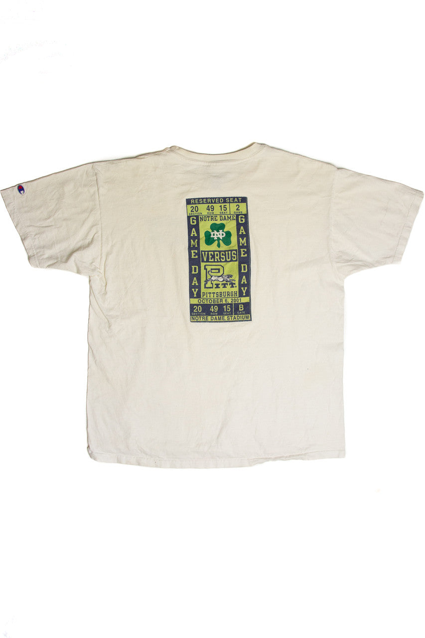 Vintage Notre Dame Vs. Pittsburgh Reserved Seat T-Shirt (2001)