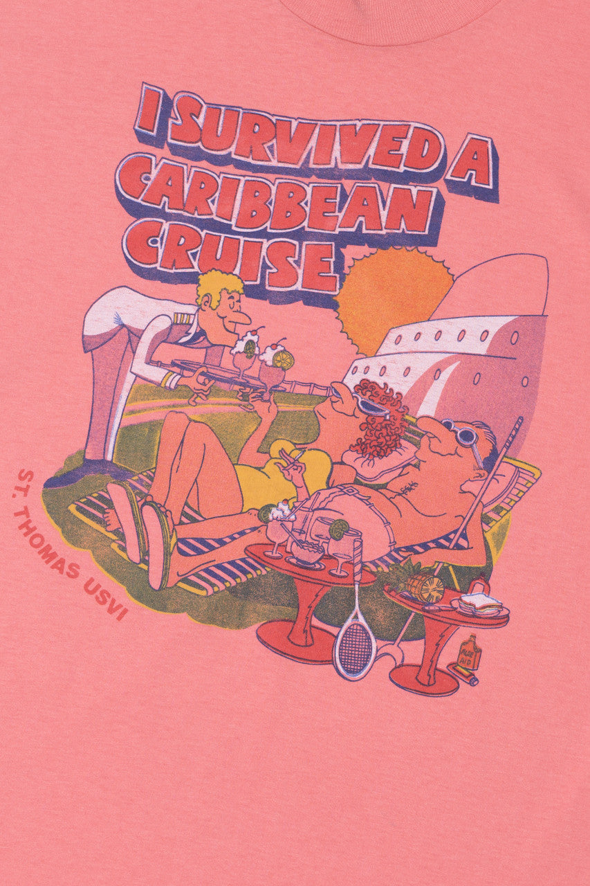 Vintage "I Survived A Caribbean Cruise" St. Thomas USVI T-Shirt