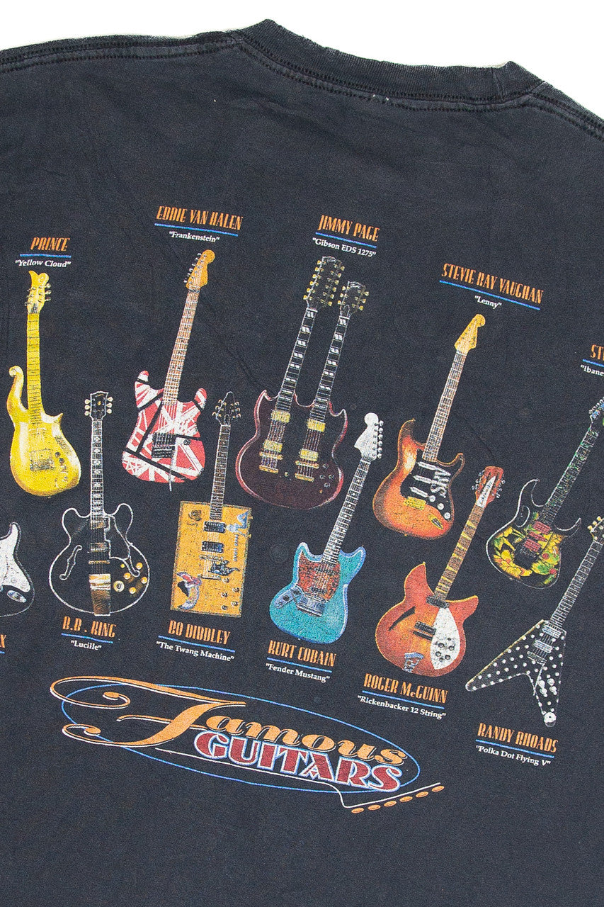 Vintage Distressed Famous Guitars Graphic T-Shirt