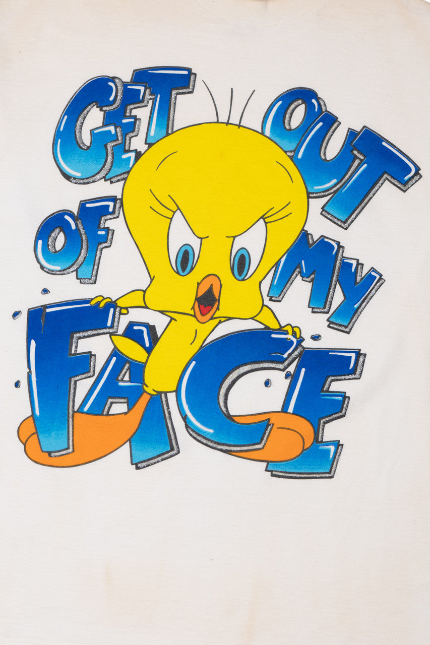 Vintage "Get Out Of My Face" Tweety Bird Looney Tunes T-Shirt