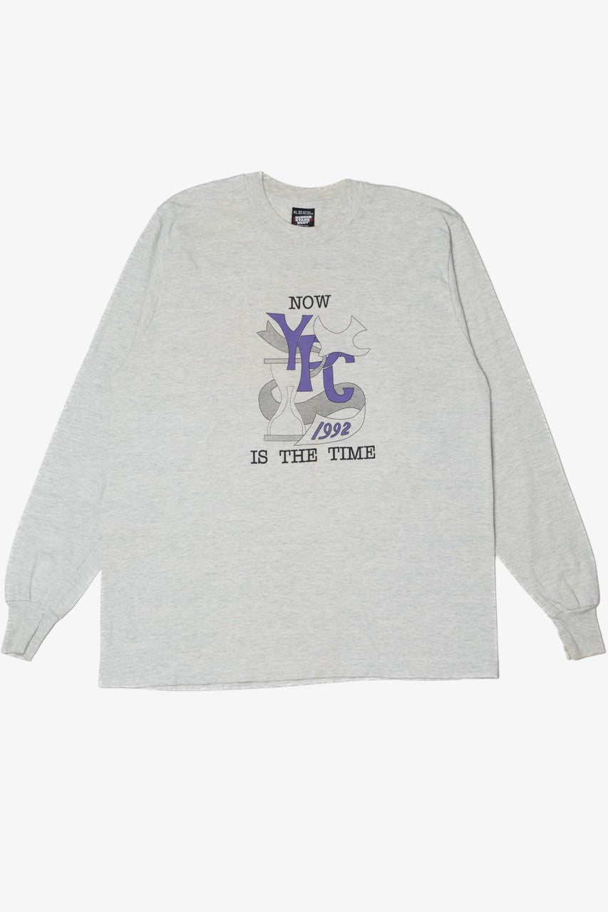 Vintage 1992 "Now Is The Time" YPC Steering Committee Long Sleeve T-Shirt 10249