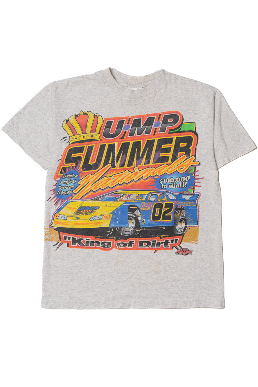 Vintage "UMP Summer Nationals" "King Of Dirt" Racing Front/Back Print T-Shirt