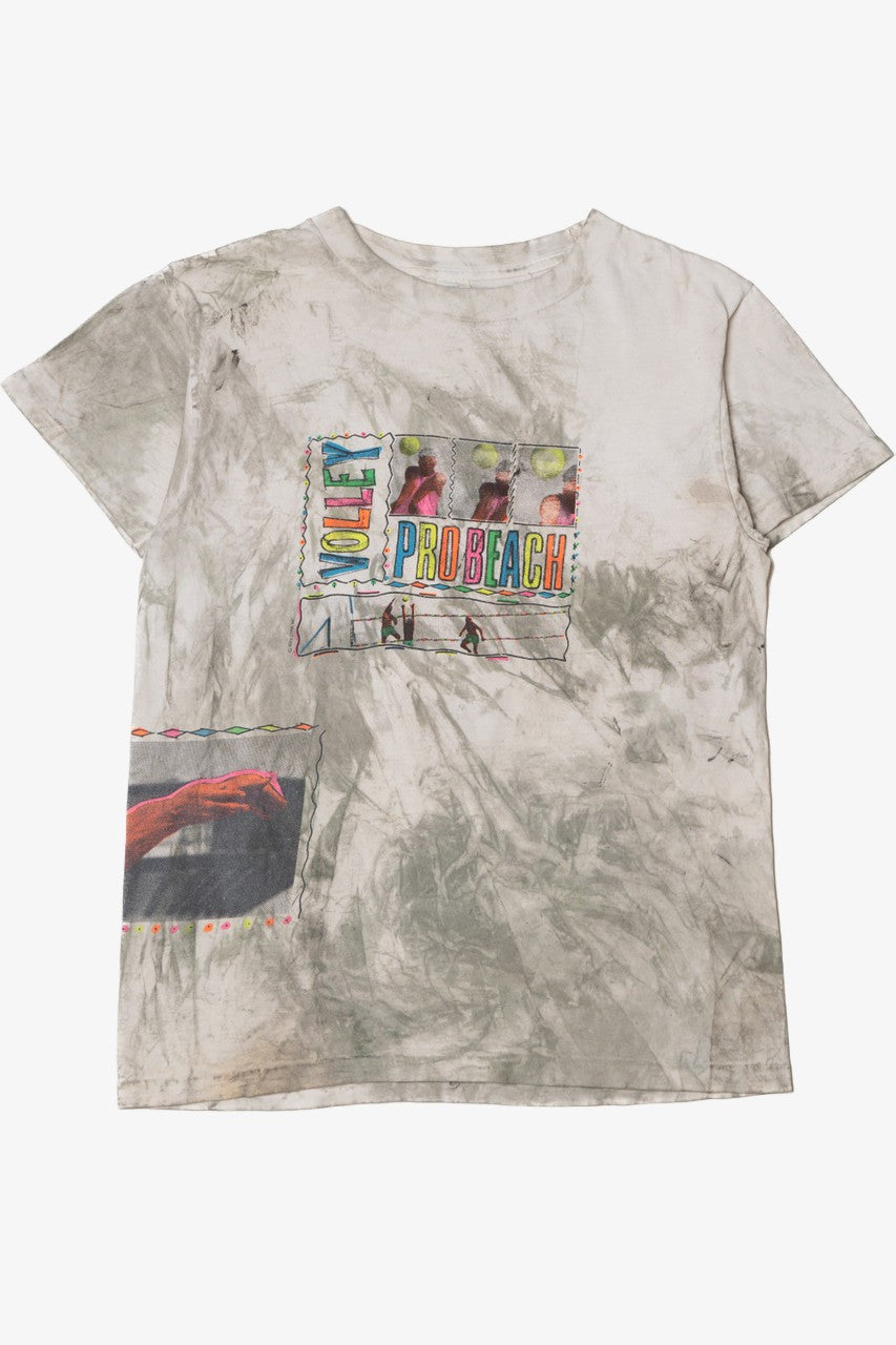 Vintage 1989 Pro Beach Volleyball Paint Dyed T-Shirt