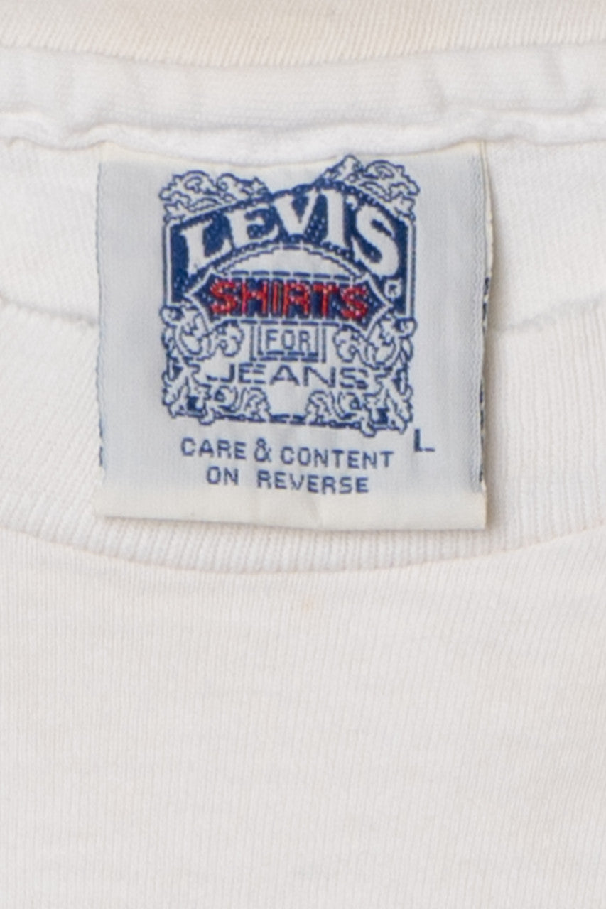 Vintage Distressed Levi's 501 "Button Your Fly" T-Shirt