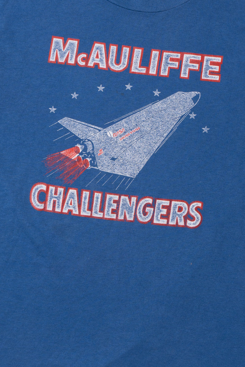 Vintage "McAuliffe Challengers" NASA Space Shuttle T-Shirt