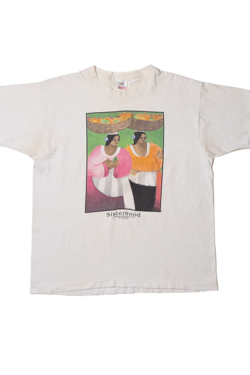 Vintage 1994 Nicaraguan Cultural Alliance "Sisters" Art T-Shirt