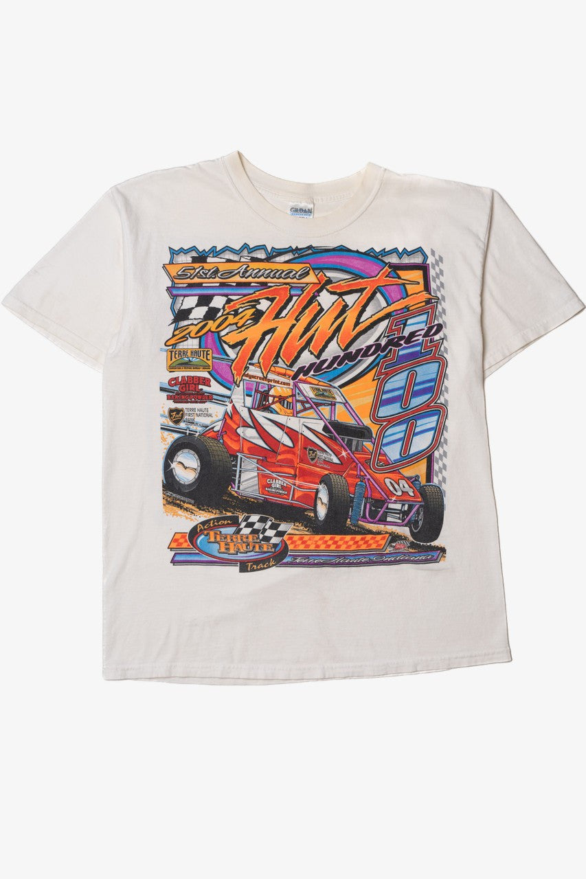 Vintage 2004 "51st Annual Hut Hundred" Racing Front/Back Print T-Shirt