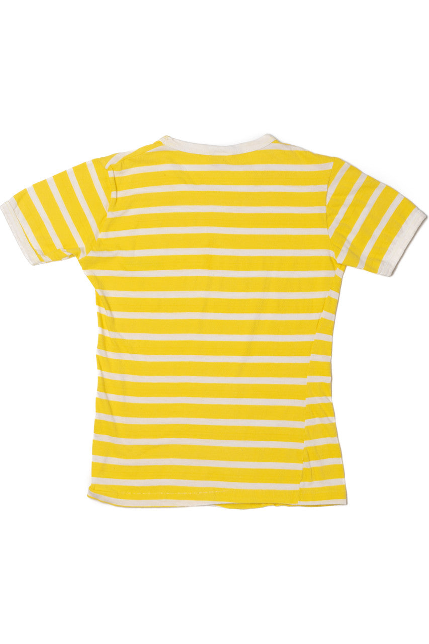 Vintage "Acapulco" Yellow & White Striped Ringer T-Shirt