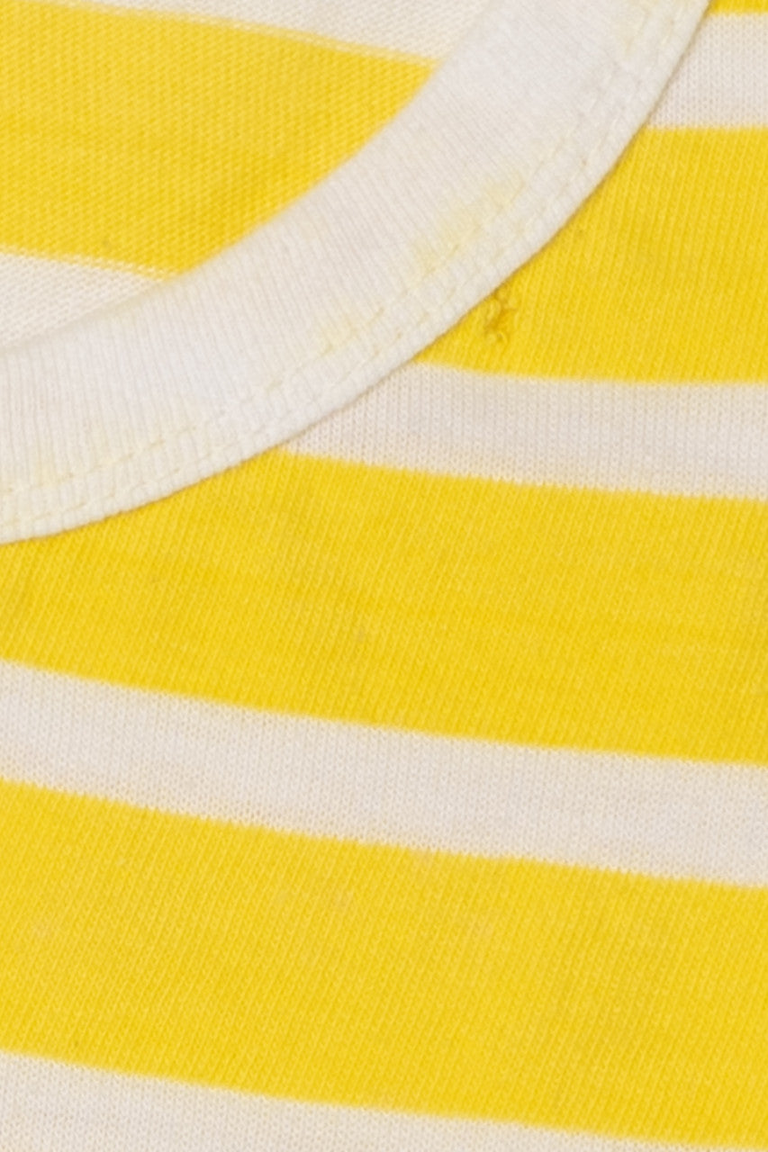 Vintage "Acapulco" Yellow & White Striped Ringer T-Shirt