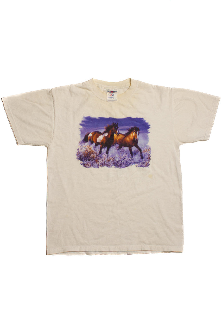 Vintage Pair of Running Horses Graphic T-Shirt (2000s)