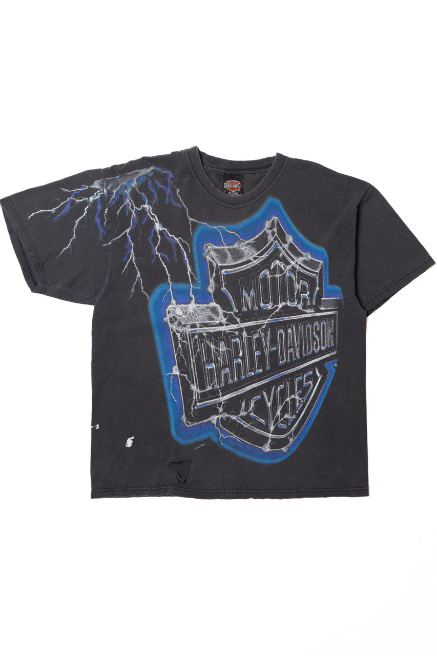 Vintage Distressed Harley Davidson Lightning Chrome Faribault Minnesota T-Shirt