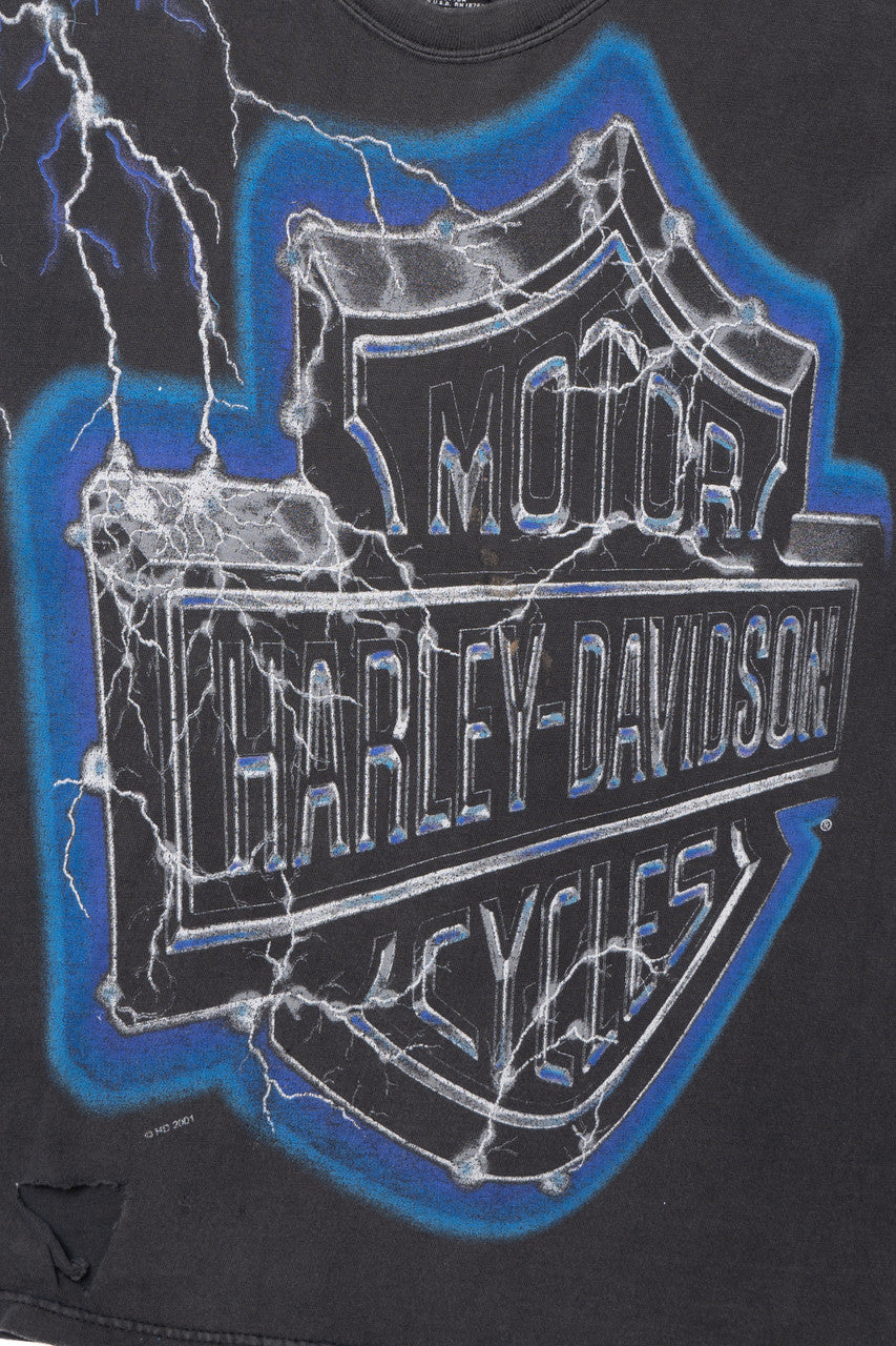 Vintage Distressed Harley Davidson Lightning Chrome Faribault Minnesota T-Shirt