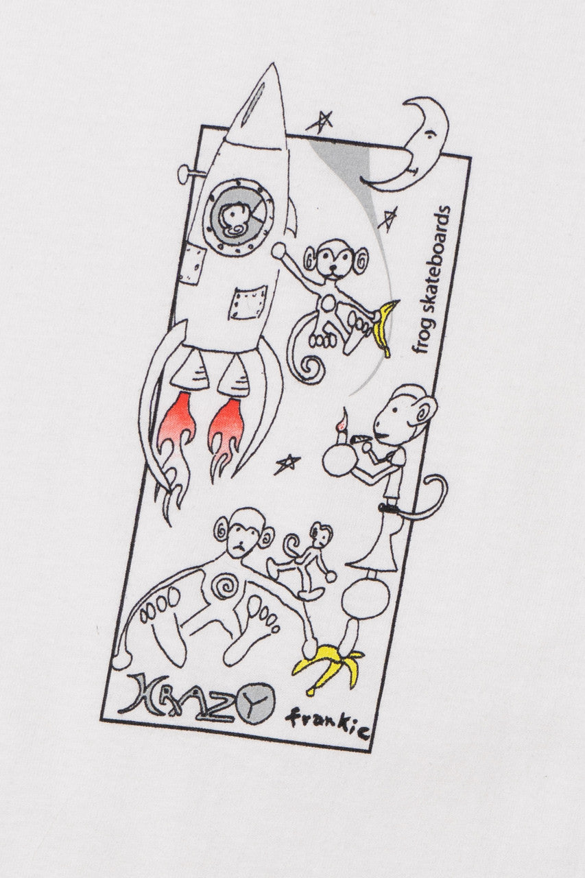 Krazy Frankie Space Monkey Frog Skateboards T-Shirt