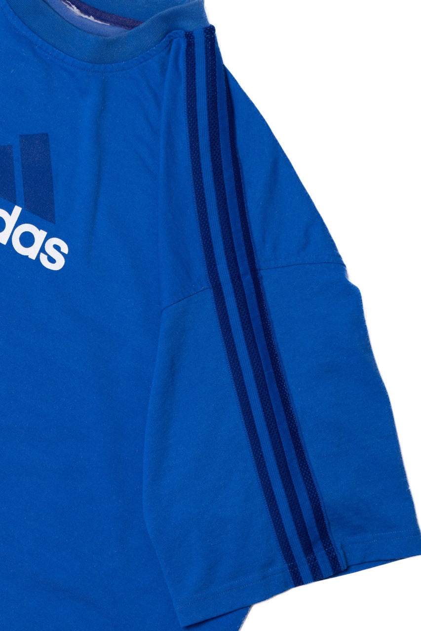 Adidas Trefoil Spellout Logo Striped Sleeve T-Shirt