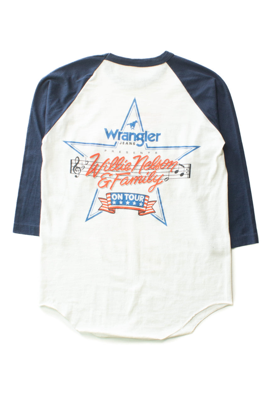 Vintage Willie Nelson On Tour Raglan 3/4 Sleeve T-Shirt (1984)