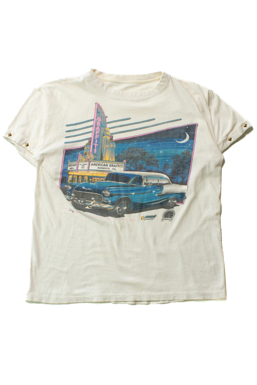 Vintage Studded Sleeve American Graffiti T-Shirt (1990)