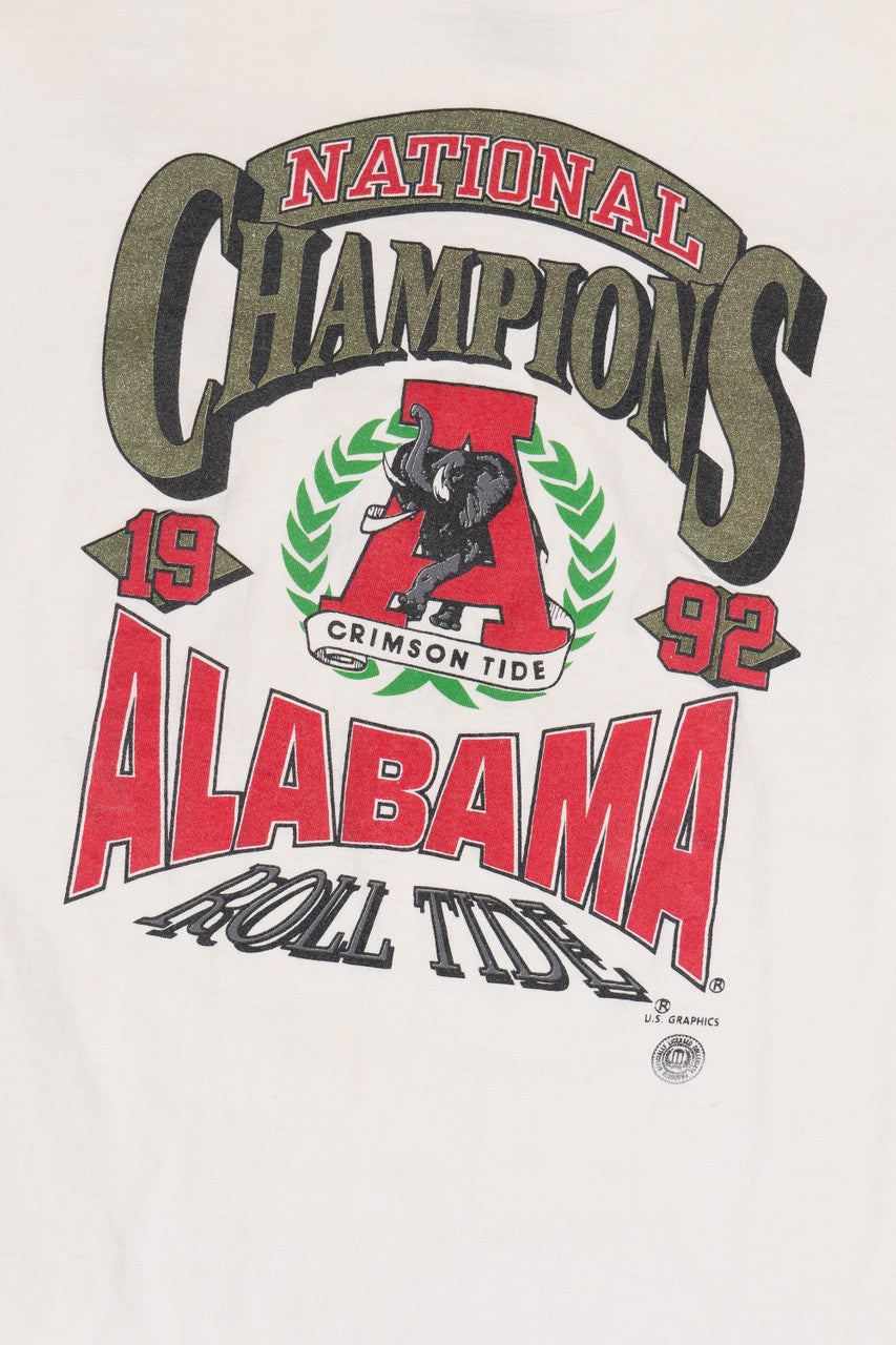 Vintage 1992 Alabama Crimson Tide National Champions T-Shirt