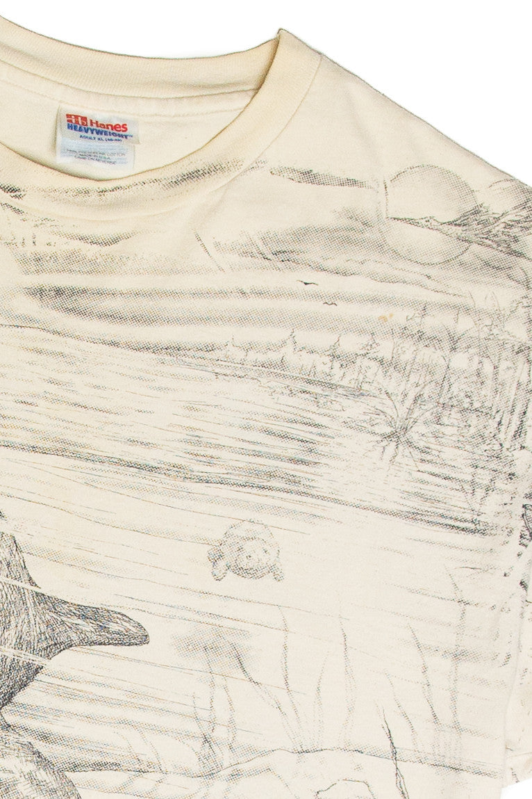 Vintage Manatees All Over Print T-Shirt