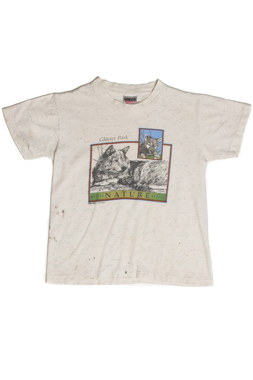 Vintage Glacier Park Wolf Youth T-Shirt
